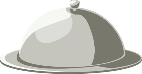 Stainless cover plate with dish illustration