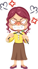 Female teacher in cartoon character