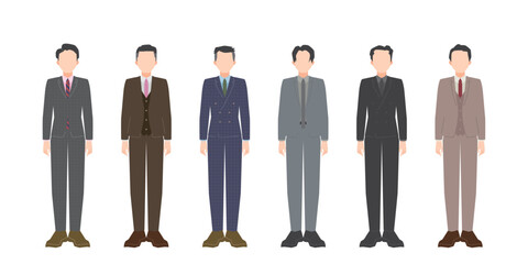 スーツを着た男性の全身像イラスト（派手・カジュアル）
