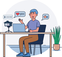 Influencer shooting vlogging occupation