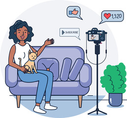 Influencer shooting vlogging occupation