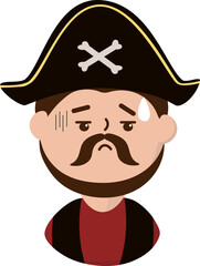 Fototapeta premium Tired pirate character