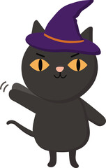 Black cat in witch costume