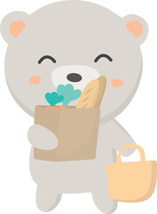 Bear shopping illustration