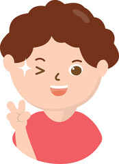 Man showing victory or win gesture