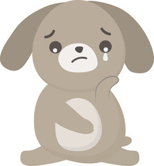 Dog character crying