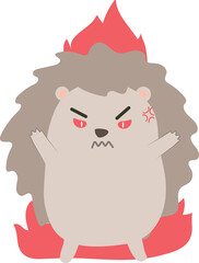Angry porcupine character