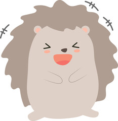 Porcupine character laughing