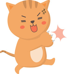 Obraz premium Cat fighting illustration