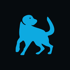Blue dog animal vector logo 