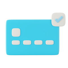 3d render of credit card icon isolated on white background.