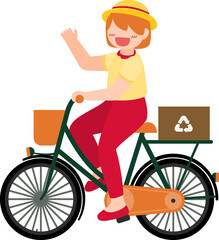 woman riding bicycle