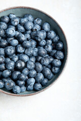 Fresh blueberry on neutral background.