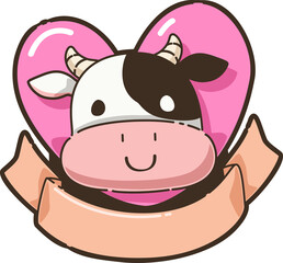 cow label cartoon