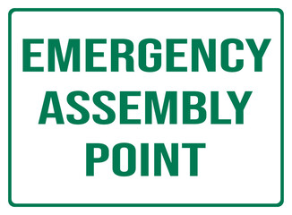mergency assembly point - evacuation sign