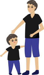 Fototapeta premium Father and Son Illustration