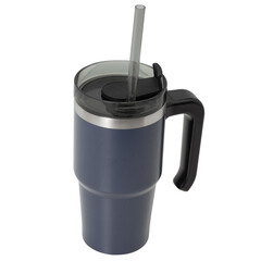 Steel thermo tumbler mockup, Png transparent.