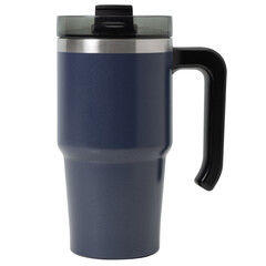 Steel thermo tumbler mockup, Png transparent.