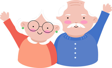 Grandfather and Grandmother Illustration