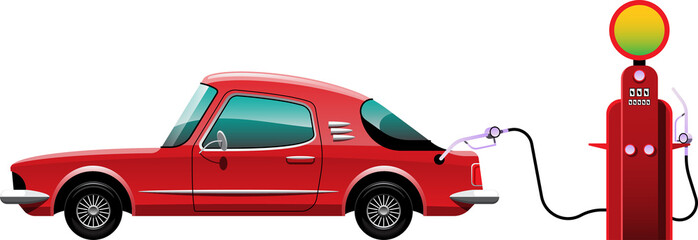 Naklejka premium refuel the car clipart