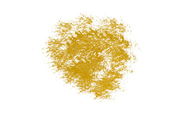 Gold brush stroke paint isolated