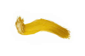 Gold brush stroke paint isolated