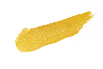 Gold brush stroke paint isolated