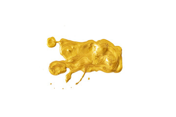 Gold brush stroke paint isolated
