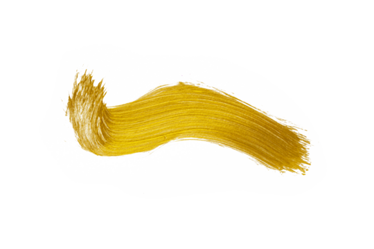 Gold brush stroke paint isolated