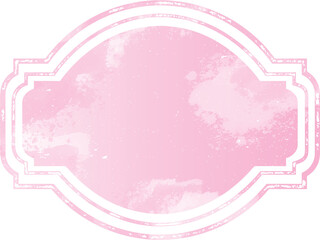 Pink Watercolor Badges Frame Illustration 