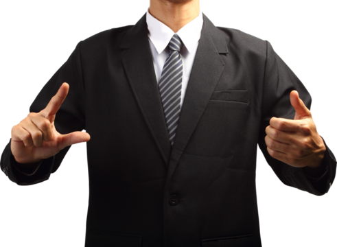 Business Man touch screen