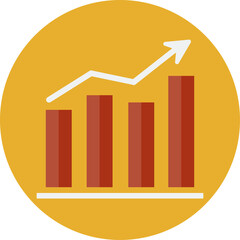 Graphic icon vector. Simple growth sign. Statistics growing graphic. Growing graph, bar chart, Flat icon	