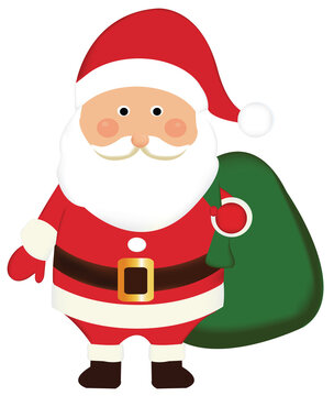 Santa Claus with gift bag on Christmas tree background. Santa Claus Christmas. Santa Claus with gift bag. Christmas festival Gimmick gift . symbol of the beloved childhood. Santa Claus.