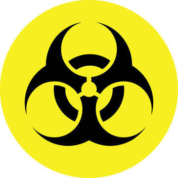 Yellow Danger Coronavirus Biohazard Warning. Biohazard symbol, sign of biological threat alert . Lockdown pandemic stop Coronavirus outbreak covid-19 symptoms warning and quarantine