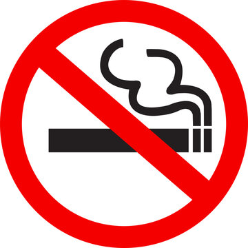 Sign don't Smoke Symbol in white background. No smoking sign icon vector.	