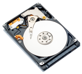 Hard disk drive and open cover. Computer hardware, hard disk, storage device. Detail of the inside of a hard disk drive. Hard disk is internal mechanism hardware	