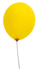 yellow balloon, feel good and glad in white background. sign of emotion. 