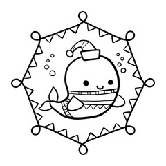 Coloring Christmas Mandala for kid