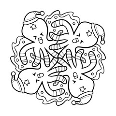 Coloring Christmas Mandala for kid