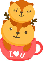 Couple deer illustration
