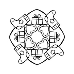Coloring Christmas Mandala for kid