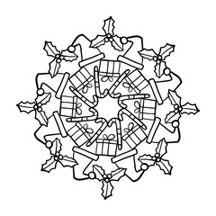 Coloring Christmas Mandala for kid