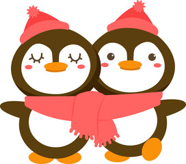Couple penguin illustration