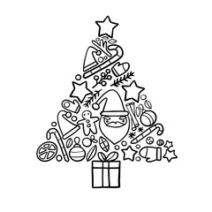 Obraz premium Coloring Christmas Mandala for kid