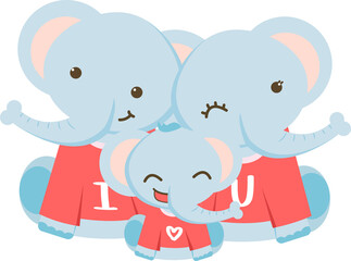 Elephant family illustration