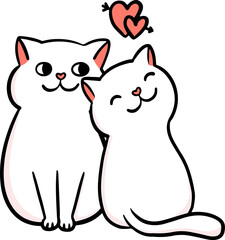 Couple cat illustration