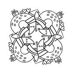Coloring Christmas Mandala for kid