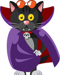 Cat Wears Halloween Costume