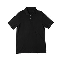 Realistic black polo shirt mockup, Png file.