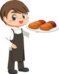 bread chef cute cartoon